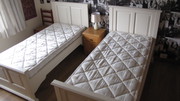 2 single matching beds and mattresses